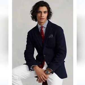 Polo University Club Ralph Lauren Dark Wool Blue Herringbone Men's Sport Blazer
